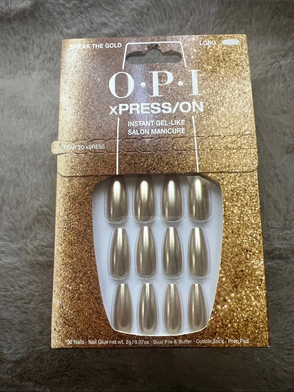 OPI xPRESS/ON Press-On Nails BUNDLE (4) | Bubble Bath Alpine Snow Break the Gold